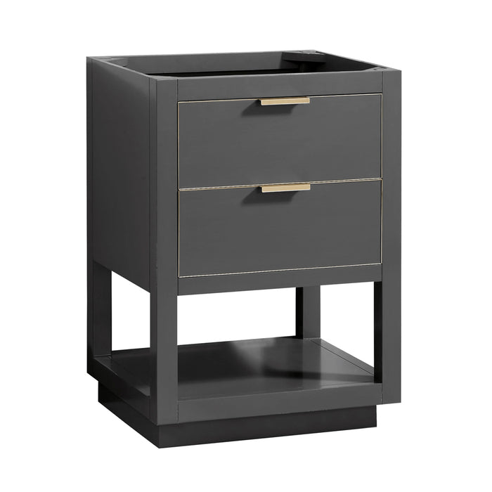 Allie 2 Drawers Bathroom Vanity with Carrara Sink - Floor Mount - 24" Wood/Gray/Matte Gold