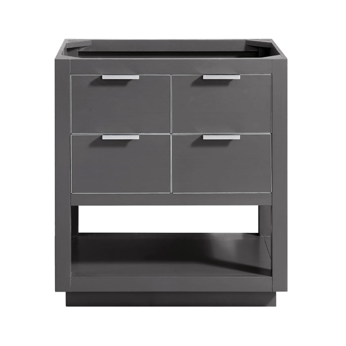 Allie 4 Drawers Bathroom Vanity with Carrara Sink - Floor Mount - 30" Wood/Gray/Brushed Silver