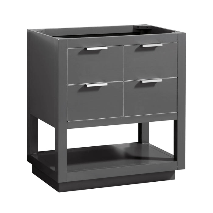 Allie 4 Drawers Bathroom Vanity with Carrara Sink - Floor Mount - 30" Wood/Gray/Brushed Silver