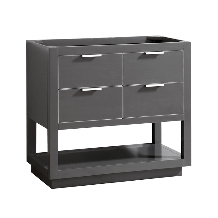 Allie 4 Drawers Bathroom Vanity with Carrara Sink - Floor Mount - 36" Wood/Gray/Brushed Silver