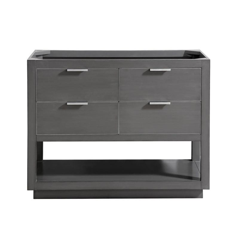 Allie 4 Drawers Bathroom Vanity with Carrara Sink - Floor Mount - 42" Wood/Gray/Brushed Silver