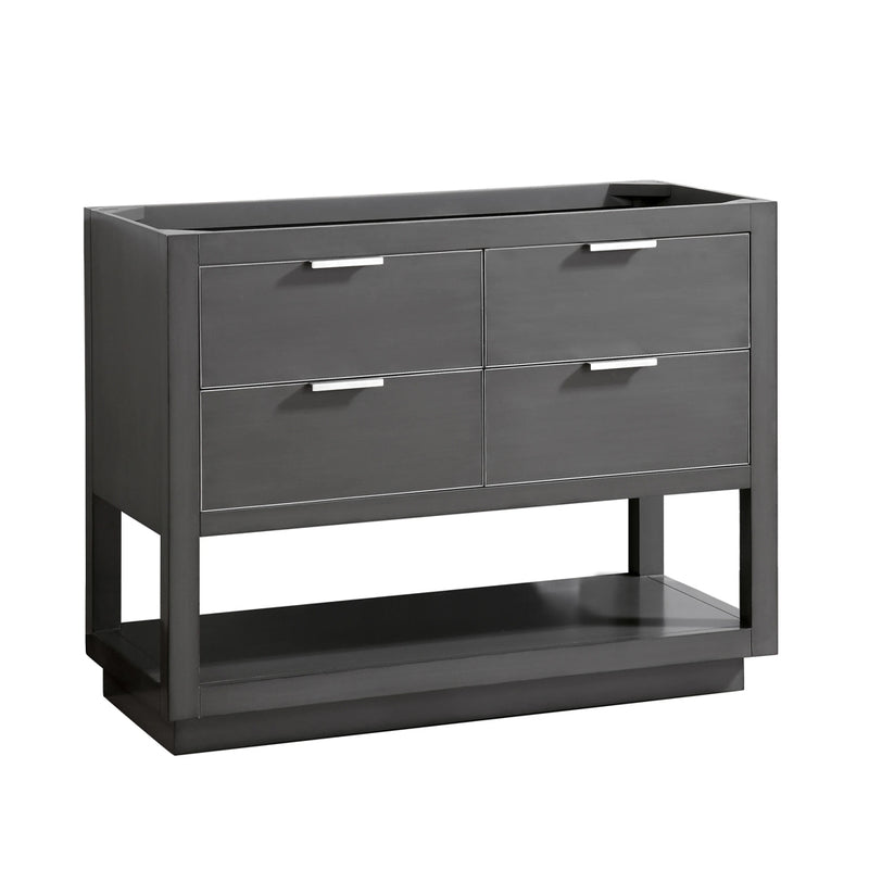 Allie 4 Drawers Bathroom Vanity with Carrara Sink - Floor Mount - 42" Wood/Gray/Brushed Silver