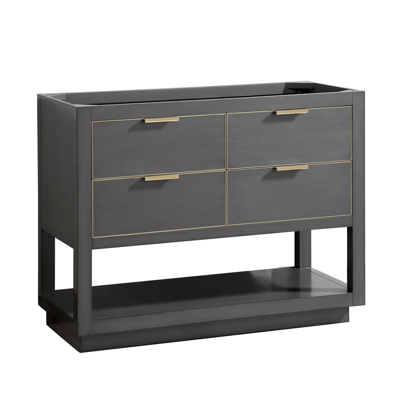 Allie 4 Drawers Bathroom Vanity with Carrara Sink - Floor Mount - 42" Wood/Gray/Matte Gold