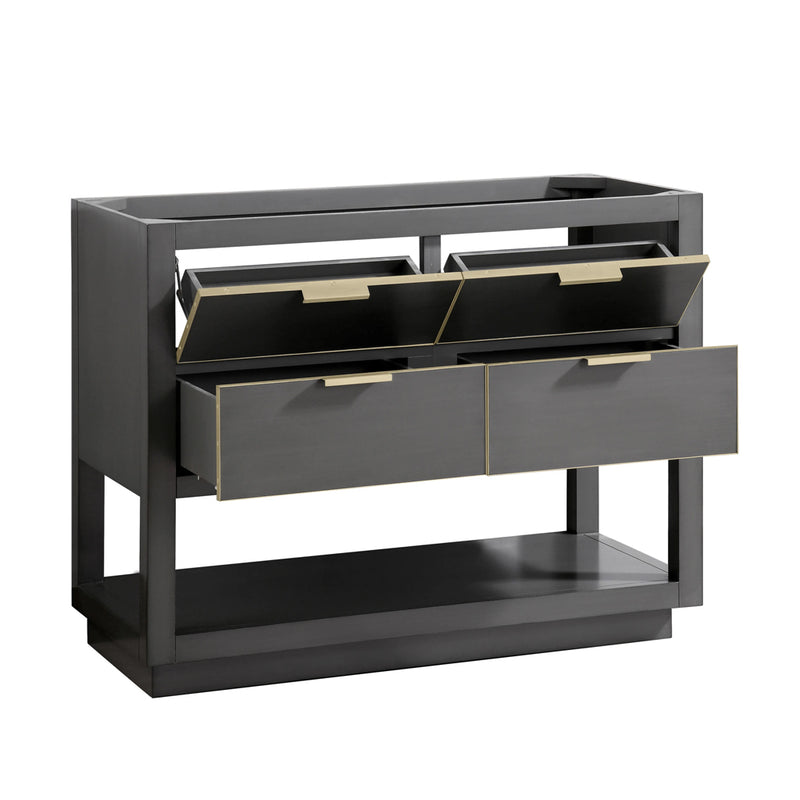 Allie 4 Drawers Bathroom Vanity with Carrara Sink - Floor Mount - 42" Wood/Gray/Matte Gold