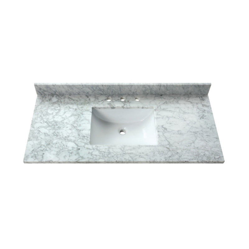 Allie 4 Drawers Bathroom Vanity with Carrara Sink - Floor Mount - 42" Wood/Gray/Matte Gold