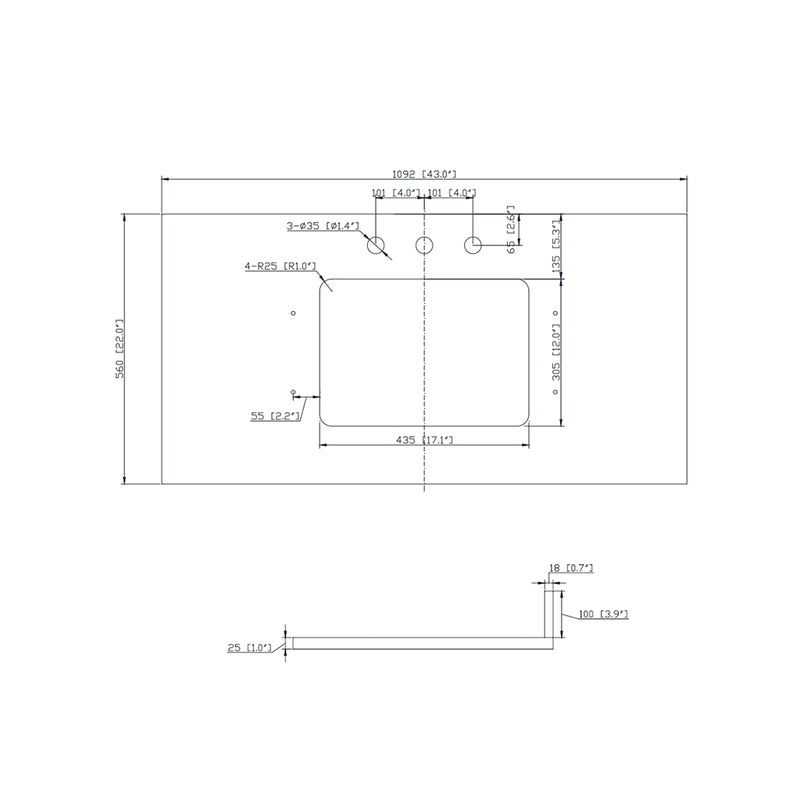 Allie 4 Drawers Bathroom Vanity with Carrara Sink - Floor Mount - 42" Wood/White/Brushed Silver