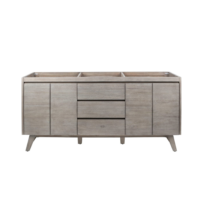 Coventry 4 Doors And 3 Drawers Bathroom Vanity with Carrara Sink - Floor Mount - 72" Wood/Gray Teak