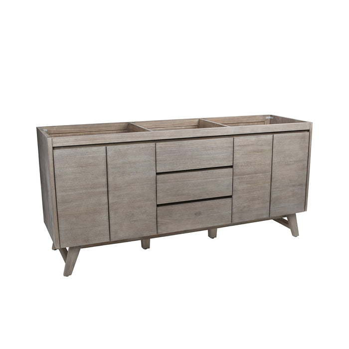 Coventry 4 Doors And 3 Drawers Bathroom Vanity with Carrara Sink - Floor Mount - 72" Wood/Gray Teak