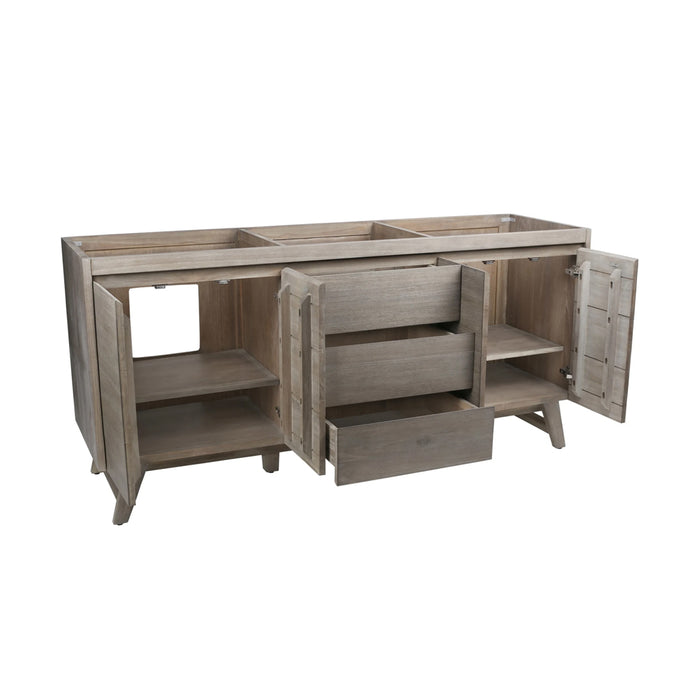 Coventry 4 Doors And 3 Drawers Bathroom Vanity with Carrara Sink - Floor Mount - 72" Wood/Gray Teak