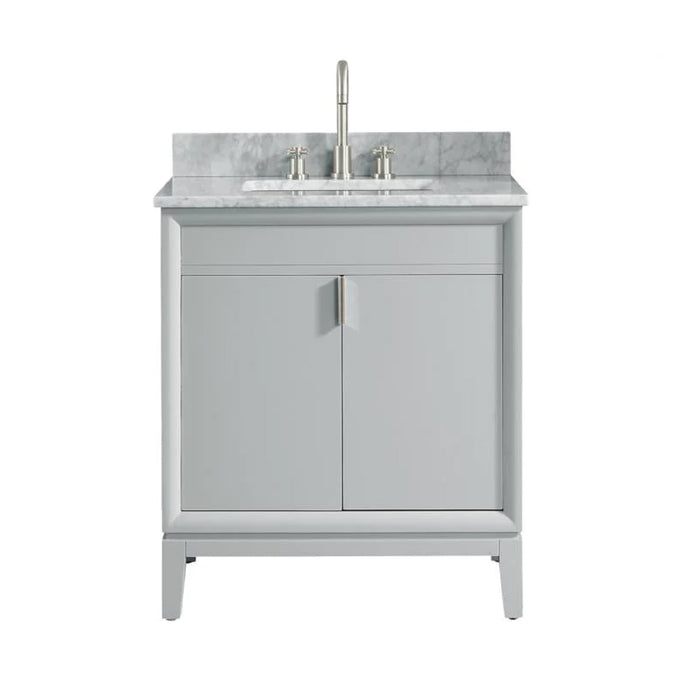 Emma 2 Doors Bathroom Vanity with Carrara Sink - Floor Mount - 30" Wood/Dove Gray