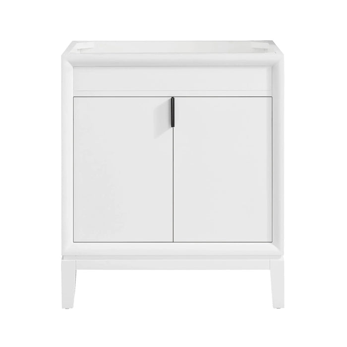 Emma 2 Doors Bathroom Vanity with Carrara Sink - Floor Mount - 30" Wood/White