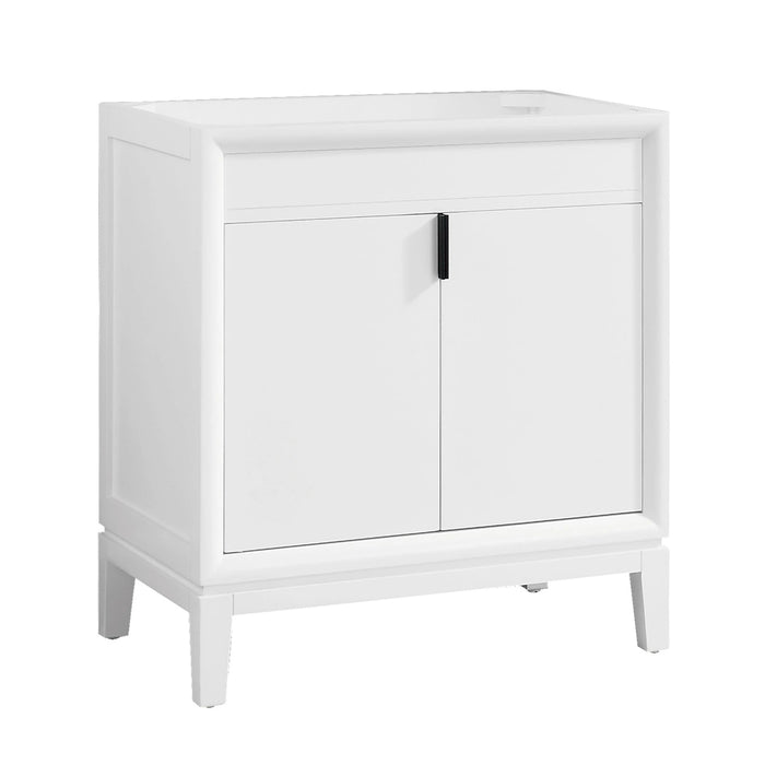 Emma 2 Doors Bathroom Vanity with Carrara Sink - Floor Mount - 30" Wood/White