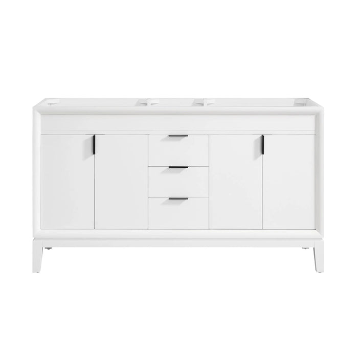 Emma 4 Doors And 3 Drawers Bathroom Vanity with Carrara Sink - Floor Mount - 60" Wood/White