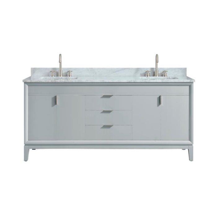 Emma 4 Doors and 3 Drawers Bathroom Vanity with Carrara Sink - Floor Mount - 72" Wood/Dove Gray