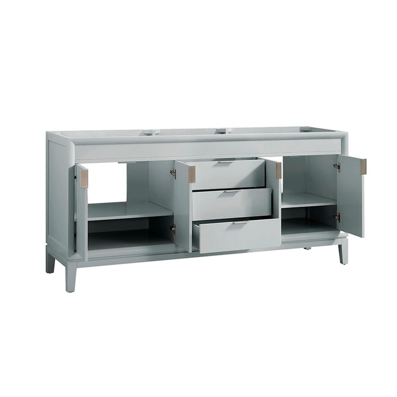 Emma 4 Doors and 3 Drawers Bathroom Vanity with Carrara Sink - Floor Mount - 72" Wood/Dove Gray