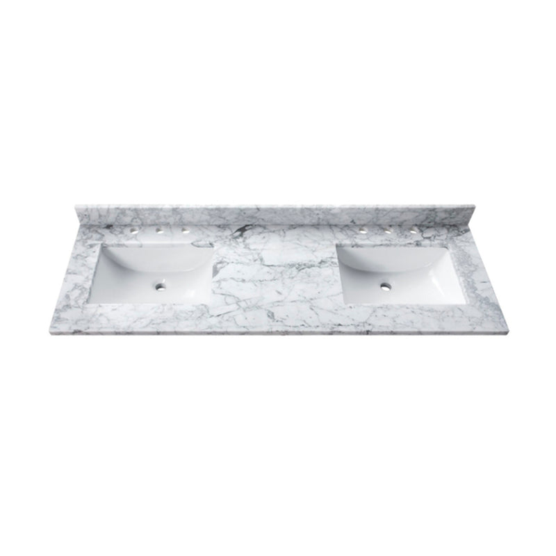 Emma 4 Doors and 3 Drawers Bathroom Vanity with Carrara Sink - Floor Mount - 72" Wood/Dove Gray