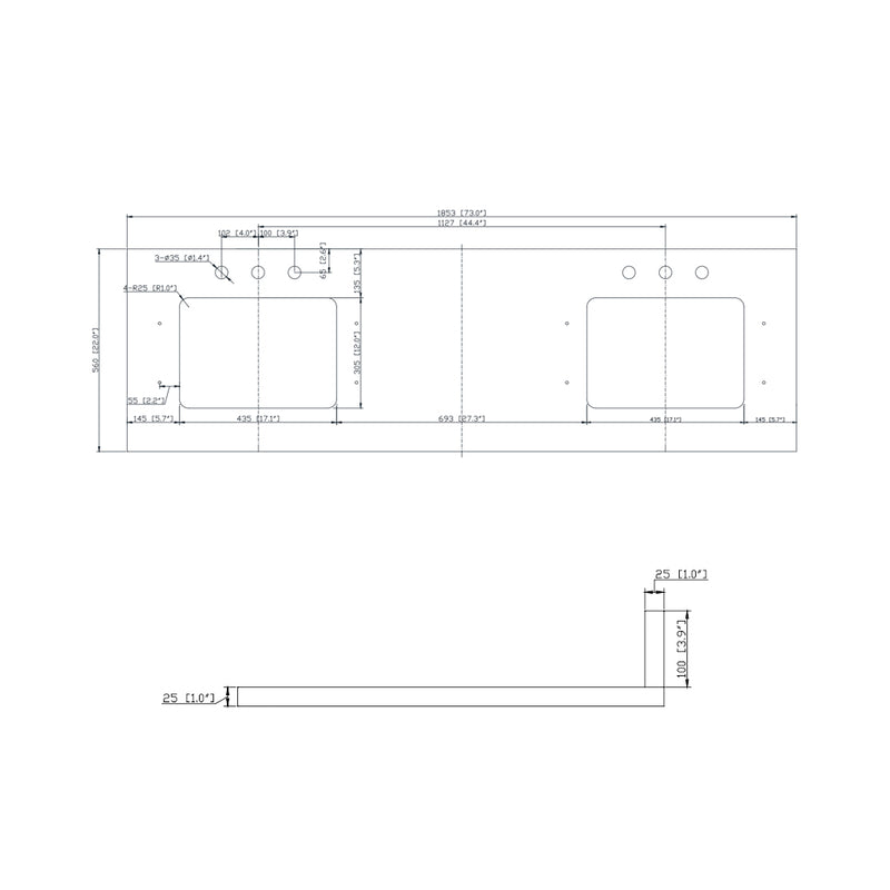 Emma 4 Doors and 3 Drawers Bathroom Vanity with Carrara Sink - Floor Mount - 72" Wood/Dove Gray