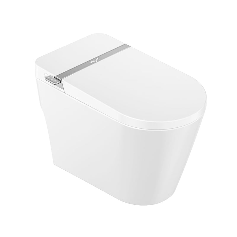 Mint One Elongated Smart Toilets - Floor Mount - 15" Vitreous China/Polypropylene Sea/White/Chrome