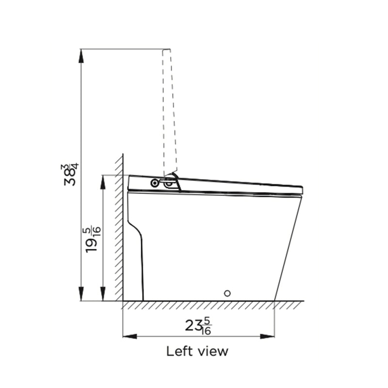 Mint One Elongated Smart Toilets - Floor Mount - 15" Vitreous China/Polypropylene Sea/White/Chrome
