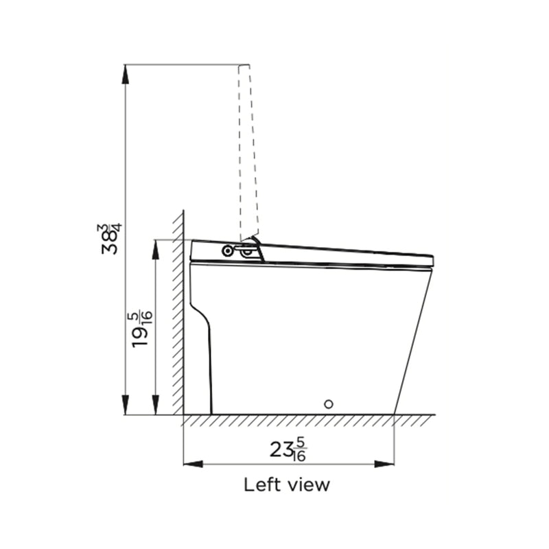Mint Two Elongated Smart Toilets - Floor Mount - 15" Vitreous China/Polypropylene Sea/White/Black