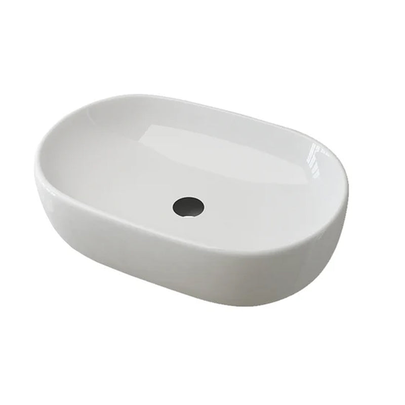 Universal Oval Bathroom Sink - Vessel - 24" Ceramic/Glossy White