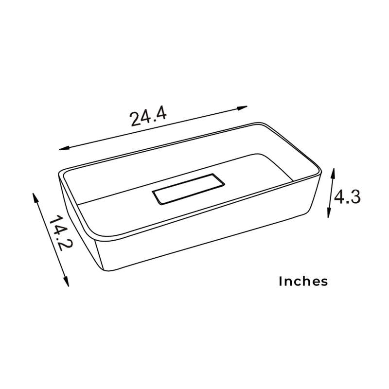 Universal Rectangular Bathroom Sink - Vessel - 24" Ceramic/Matt Black