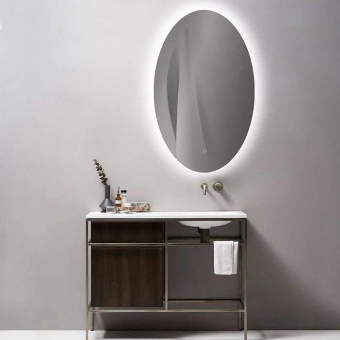 Diffusion Led Touch Oval Vanity Mirror - Wall Mount - 24W x 40H" Glass/Glass