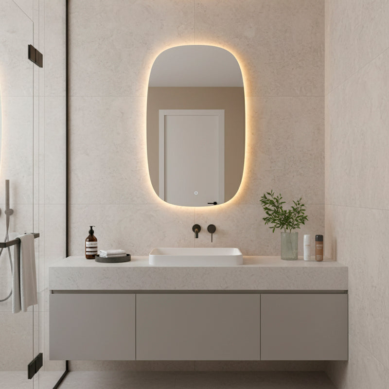 Diffusion Led Touch Vanity Mirror - Wall Mount - 24W x 40H" Glass/Glass