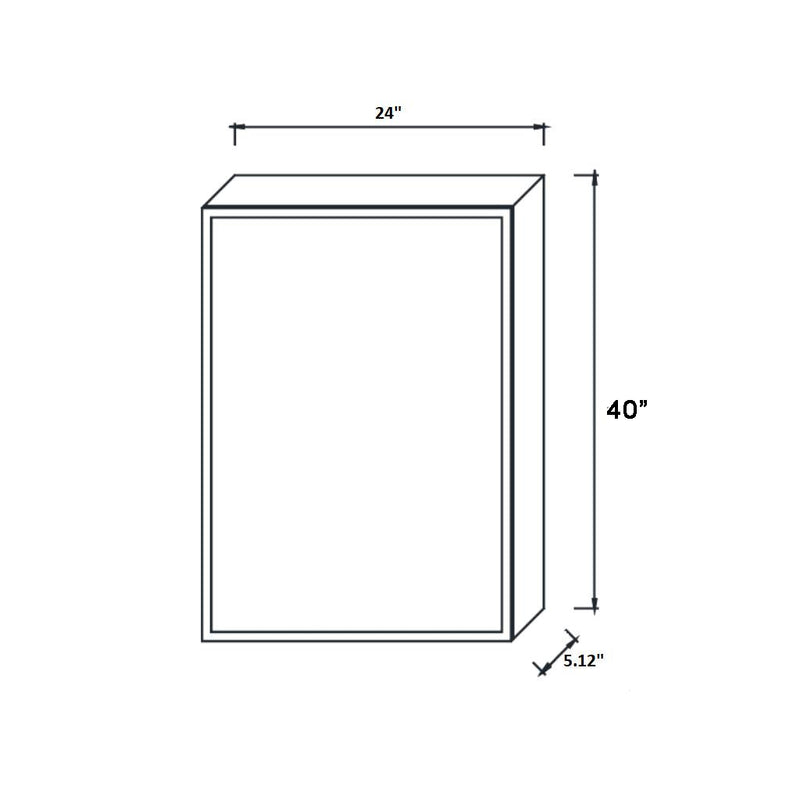Medicine Cabinets Led Vanity Mirror - Wall Mount - 24W x 40H" Glass/Glass