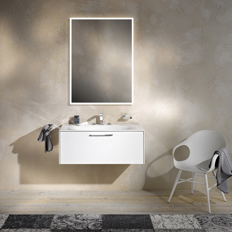 Milan Led Vanity Mirror - Wall Mount - 40W x 40H" Glass/Glass