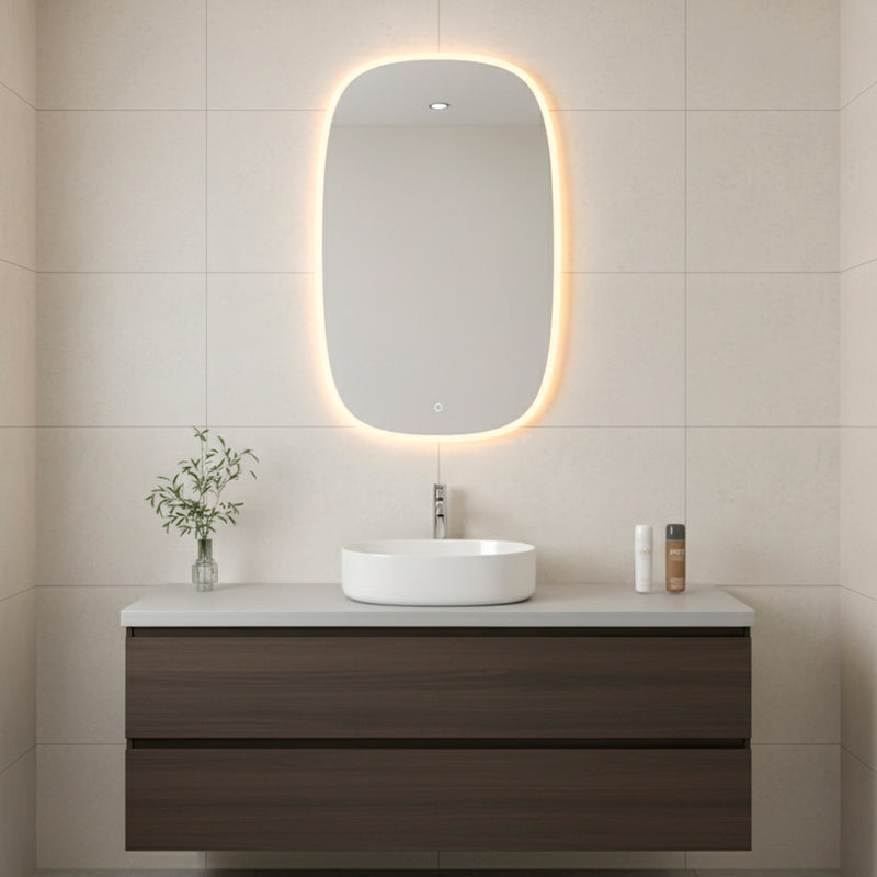 Milan Led Touch Vanity Mirror - Wall Mount - 24W x 40H" Glass/Glass