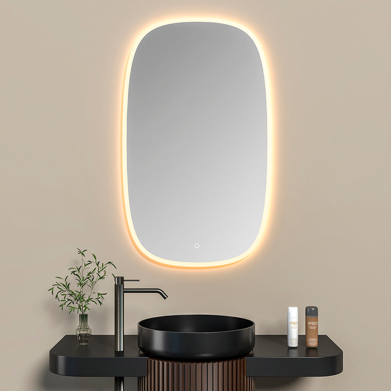 Milan Led Touch Vanity Mirror - Wall Mount - 24W x 40H" Glass/Glass
