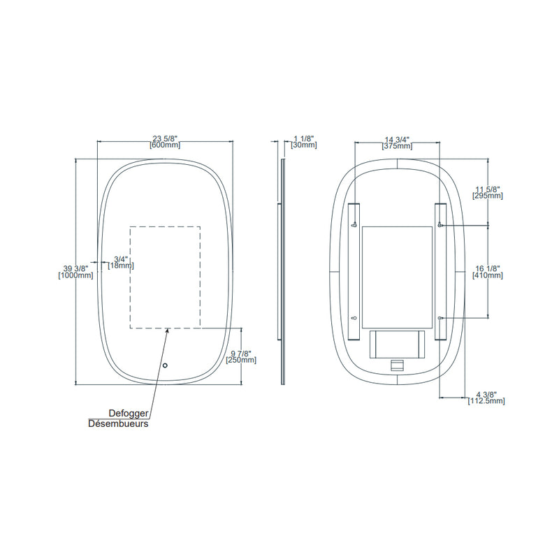 Milan Led Touch Vanity Mirror - Wall Mount - 24W x 40H" Glass/Glass