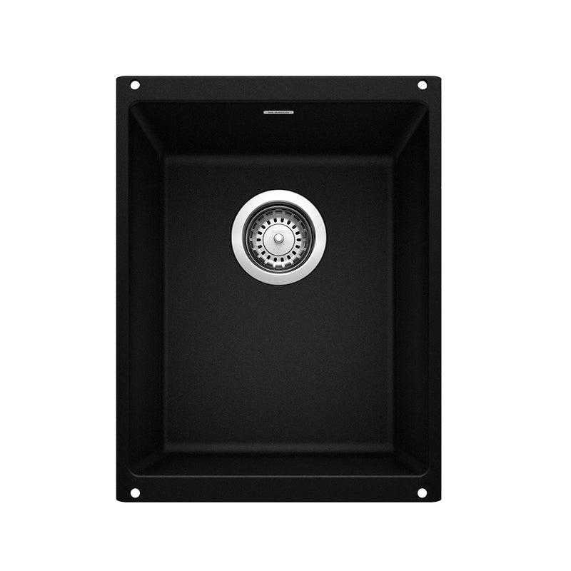 Precis Single Bowl Bar Sink - Under Mount - 14" Silgranit/Coal Black