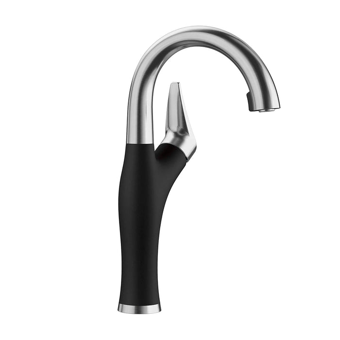 Artona Bar Kitchen Faucet - High Single Hole - 14" Brass/Steel/Coal Black