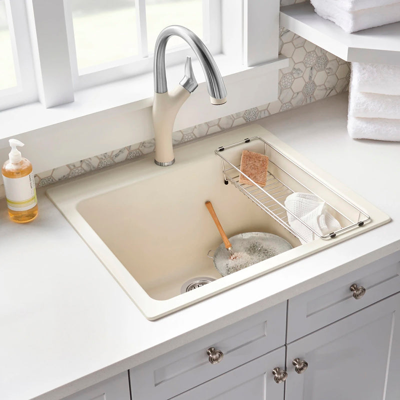 Artona Pull Out Kitchen Faucet - High Single Hole - 9" Brass/Steel/Concrete Gray - Last Unit Special Offer