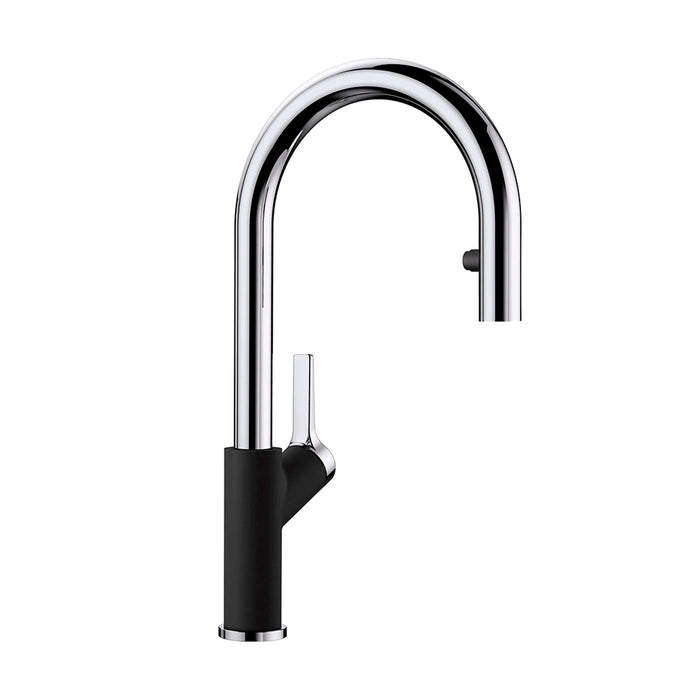 Urbena Pull Down Kitchen Faucet - Single Hole - 8" Brass/Chrome/Coal Black