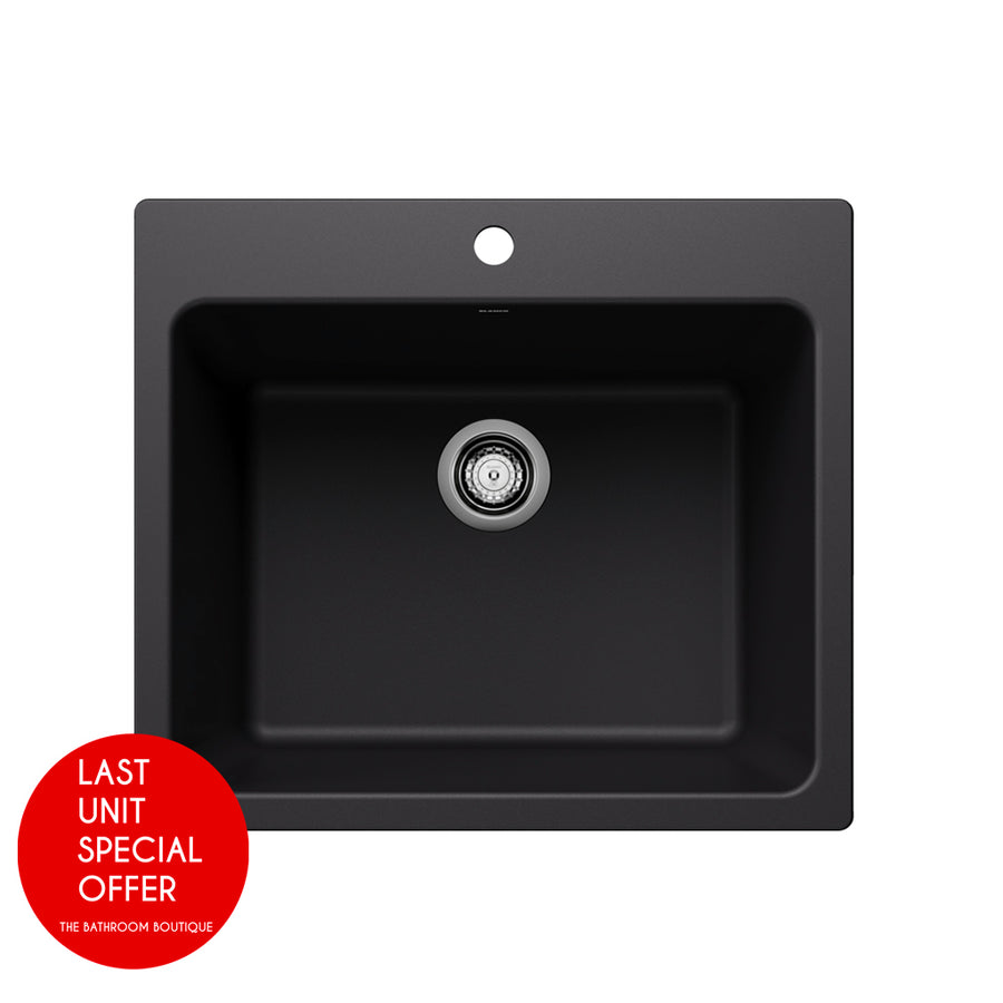 Liven Laundry Sink - Under Mount - 25" Granite Composite/Coal Black - Last Unit Special Offer
