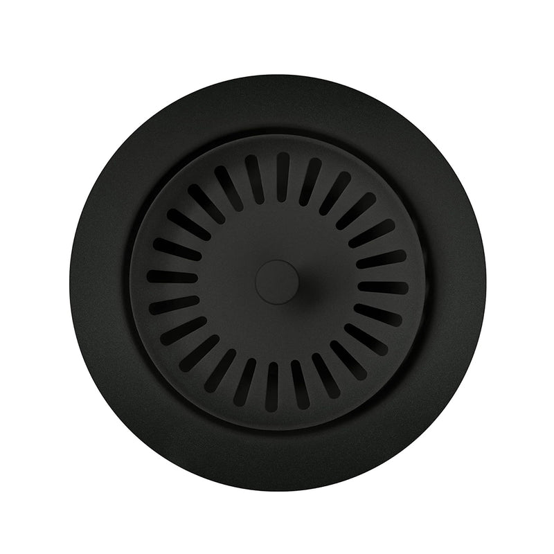 Round Basket Strainer - Single Hole - 4" Stainless Steel/Coal Black