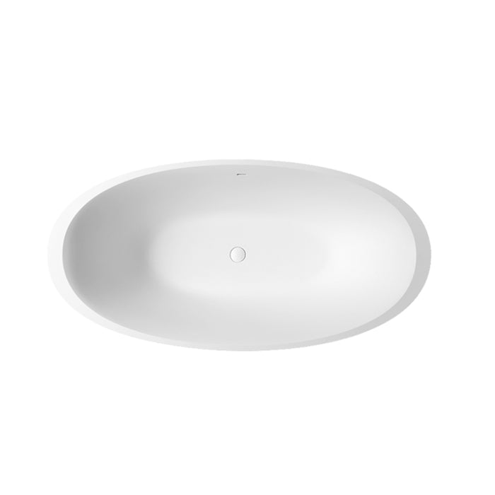 Auri Oval Bathtub - Free Standing - 71" Solid Surface/White