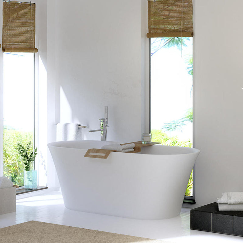 Iris Oval Bathtub - Free Standing - 71" Solid Surface/White