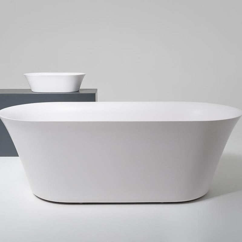 Iris Oval Bathtub - Free Standing - 71" Solid Surface/White