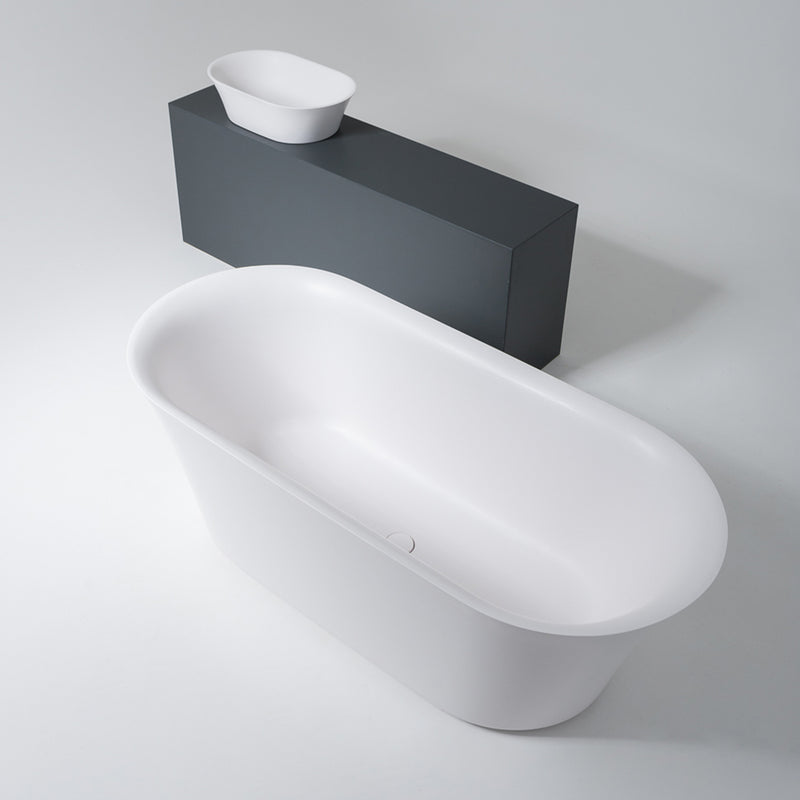 Iris Oval Bathtub - Free Standing - 71" Solid Surface/White