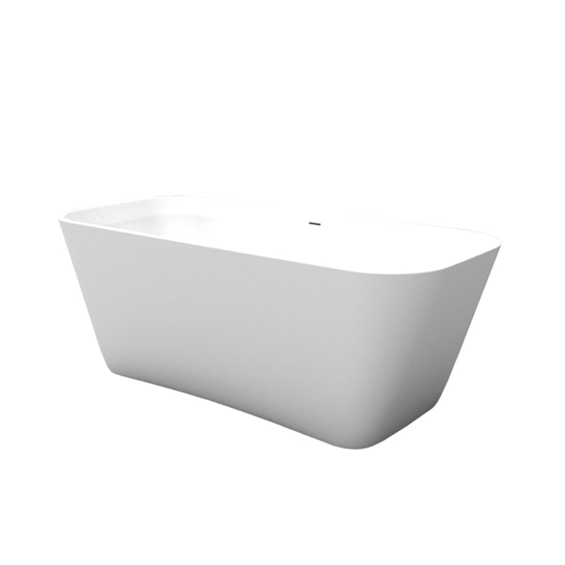 Lumi Rectangular Bathtub - Free Standing - 67" Solid Surface/White