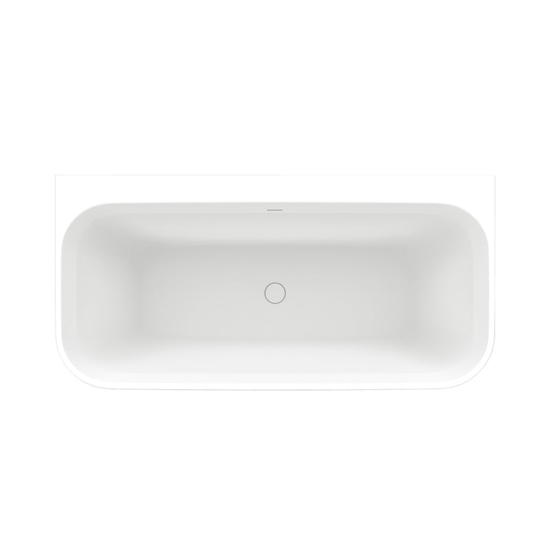 Lumi Rectangular Bathtub - Free Standing - 67" Solid Surface/White