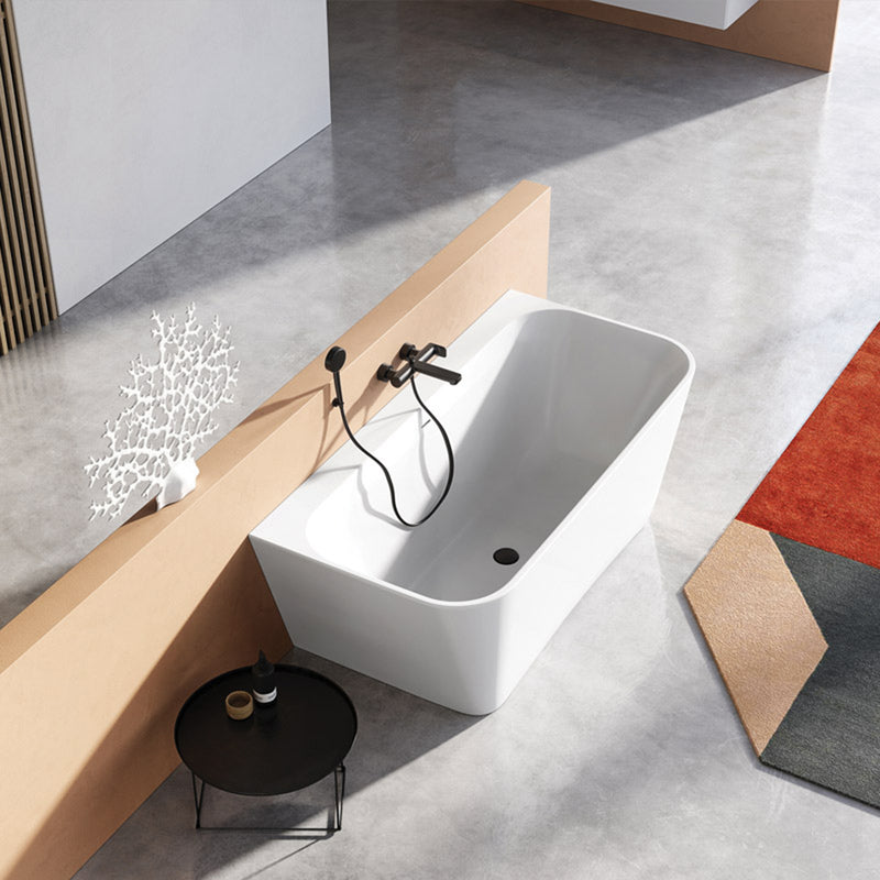 Lumi Rectangular Bathtub - Free Standing - 67" Solid Surface/White