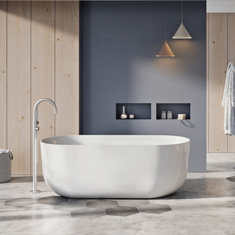 Malene 70 Oval Bathtub - Free Standing - 70" Solid Surface/White