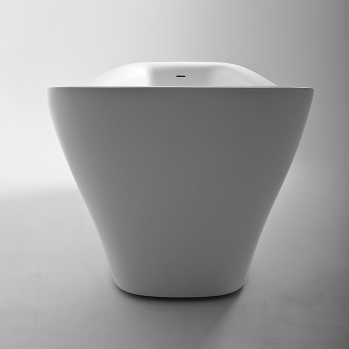 Mette Elongated Bathtub - Free Standing - 72" Solid Surface/White