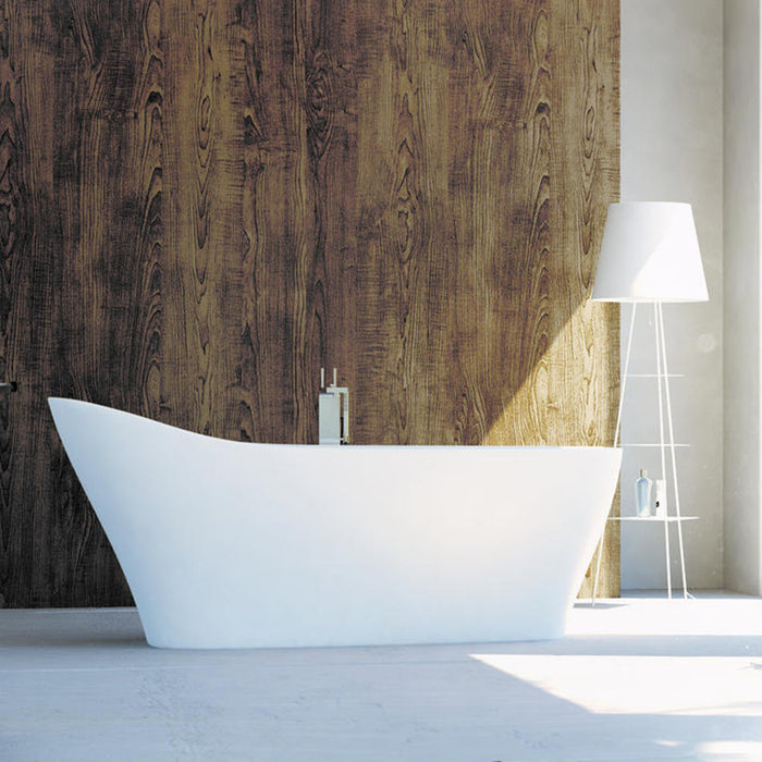 Mette Elongated Bathtub - Free Standing - 72" Solid Surface/White