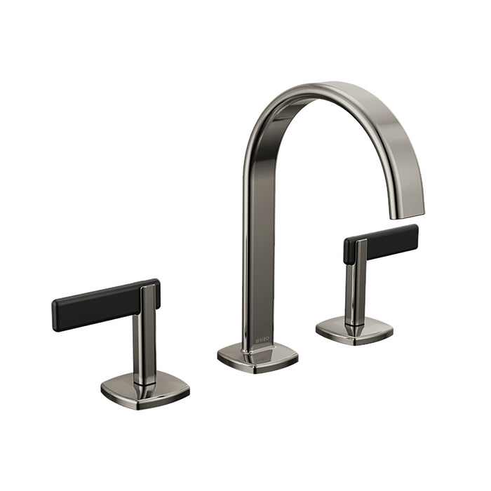 Allaria Lever Handles Bathroom Faucet - Widespread - 9" Brass/Brilliance Black Onyx/Matte Black